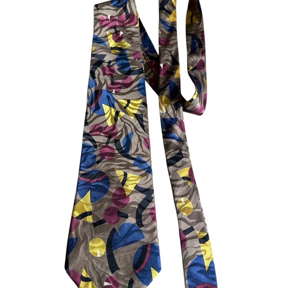 Bellini Abstract Blue and Yellow Tie